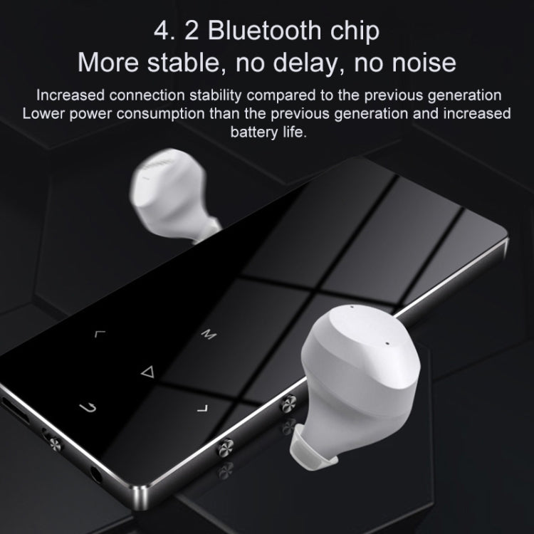 Lecteur MP3 MP4 Bluetooth métal à écran tactile 1,8 pouce, son HiFi, 8GB, X2, 16GB, noir, argent, or rose