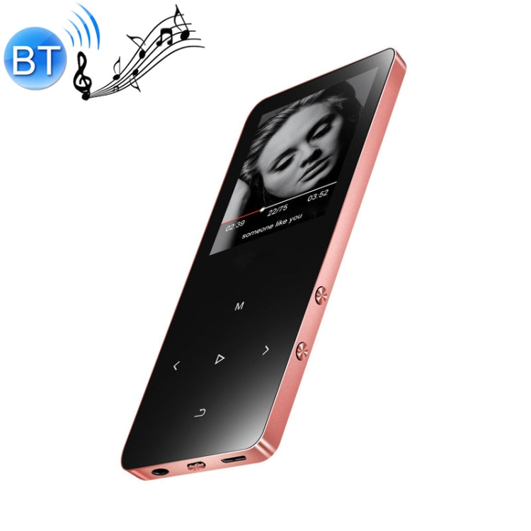 Lecteur MP3 MP4 Bluetooth métal à écran tactile 1,8 pouce, son HiFi, 8GB, X2, 16GB, noir, argent, or rose