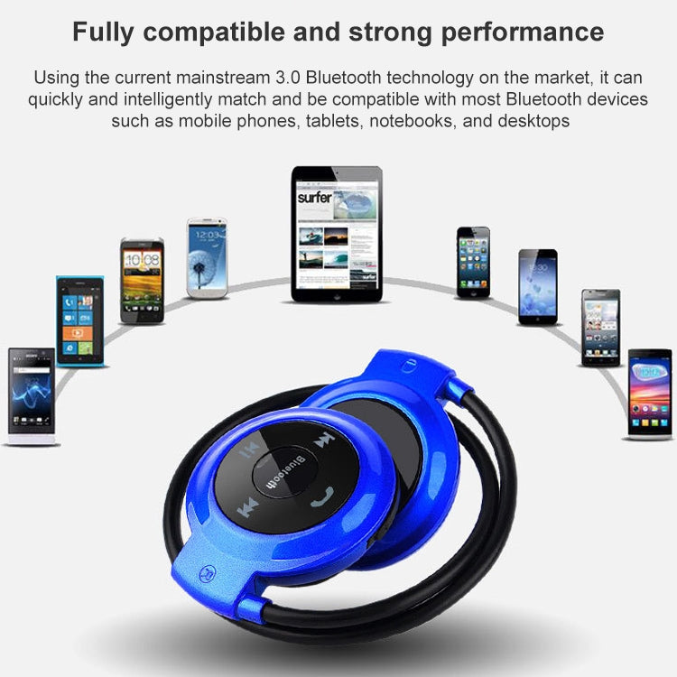 Casque Bluetooth NVAHVA MP3, Casque de sport sans fil MP3 avec radio FM, Écouteurs stéréo Carte TF MP3 Max 32 Go, mini-503 Noir, mini-503 Rouge, mini-503 Bleu, mini-503 Or