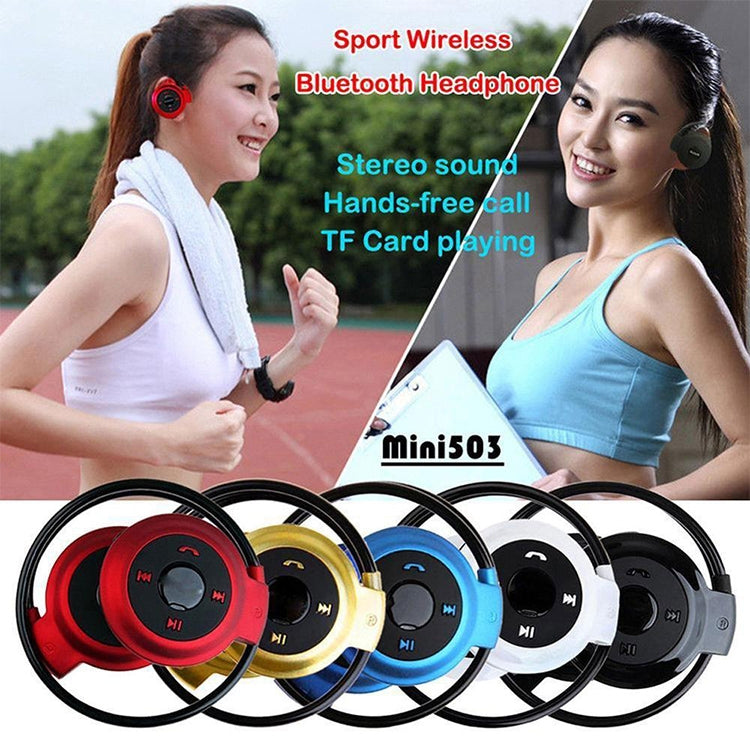 Casque Bluetooth NVAHVA MP3, Casque de sport sans fil MP3 avec radio FM, Écouteurs stéréo Carte TF MP3 Max 32 Go, mini-503 Noir, mini-503 Rouge, mini-503 Bleu, mini-503 Or