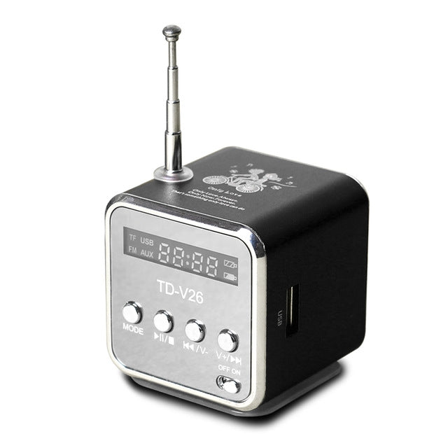 Enceintes portables avec radio FM mini multifonction, enceintes USB pour ordinateur portable, support TV téléphone, lecteur MP3 carte SD/TF