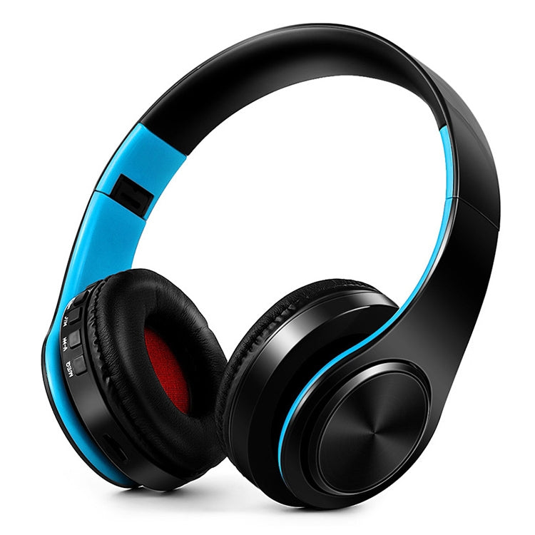 Tourya B7 Casque sans fil Bluetooth pliable avec microphone, B7 (Noir Rouge), B7 (Noir Bleu)