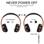 Tourya B7 Casque sans fil Bluetooth pliable avec microphone, B7 (Noir Rouge), B7 (Noir Bleu)