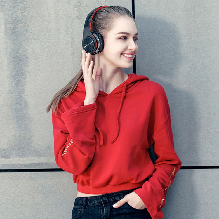 Tourya B7 Casque sans fil Bluetooth pliable avec microphone, B7 (Noir Rouge), B7 (Noir Bleu)