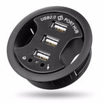 Hub USB 2.0 à 3 ports avec prise audio 3,5 mm et microphone