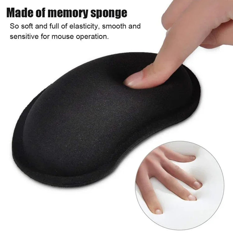 Repose-poignet 3D Confort Coussin de main en gel de silice Tapis de souris en coton à mémoire de forme