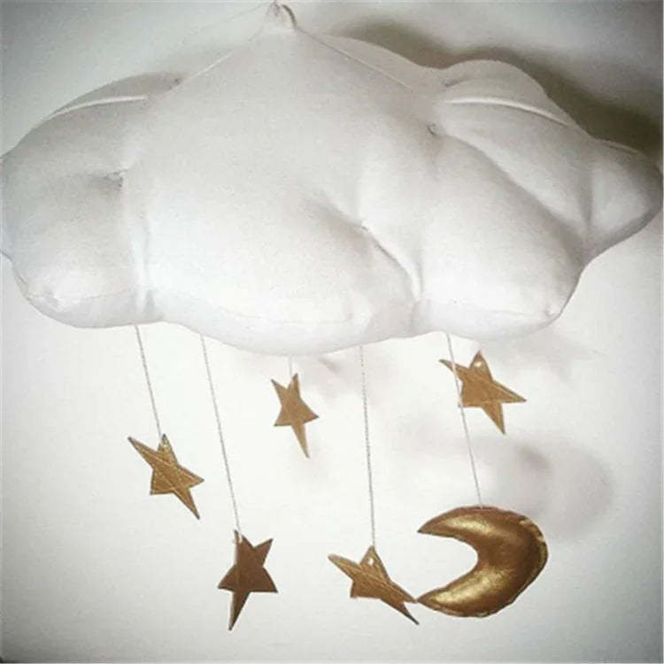 Mobile de plafond pour chambre de bébé décoration de fête nuages lune étoiles décorations suspendues décoration chambre d'enfant pour literie bébé