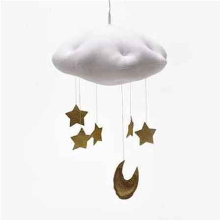 Mobile de plafond pour chambre de bébé décoration de fête nuages lune étoiles décorations suspendues décoration chambre d'enfant pour literie bébé