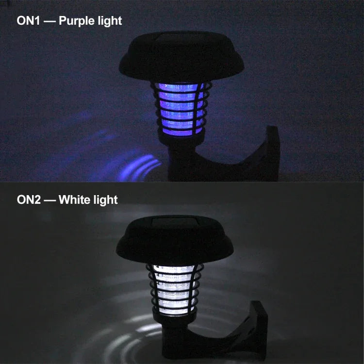 Lampe Solaire LED Anti-Moustique, Anti-Insectes, Anti-Nuisibles UV pour Extérieur, Jardin, Pelouse, Paysage