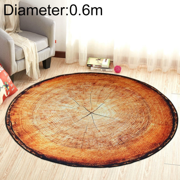 Tapis de décoration pour salle de bain et salon, motif anneaux de croissance 3D, diamètre environ 0,6 m
