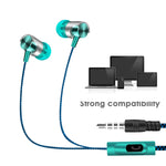 Écouteurs Filaire Métal Super Bass Casque Audio Intra-Auriculaire Sport avec Micro pour Xiaomi Samsung Huawei