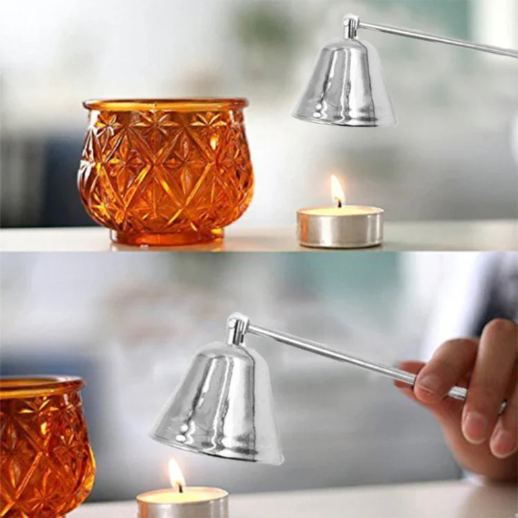 Masque de bougie en argent chromé brillant, éteignoir de bougie, bougie parfumée, accessoires pour bougies, masque de bougie