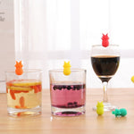 6 pièces/ensemble Marqueurs de Verre à Vin en Silicone Ananas, Distributeur en Forme de Fruit pour Fête, Marque-tasse, Ananas