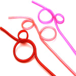 10 pailles en plastique incurvées créatives, livraison de style couleur aléatoire, pailles en plastique incurvées