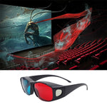 Lunettes 3D rouge bleu Anaglyphe Lunettes 3D à monture pour vision stéréoscopique de jeux et films Lunettes dimensionnelles en plastique, rouge bleu