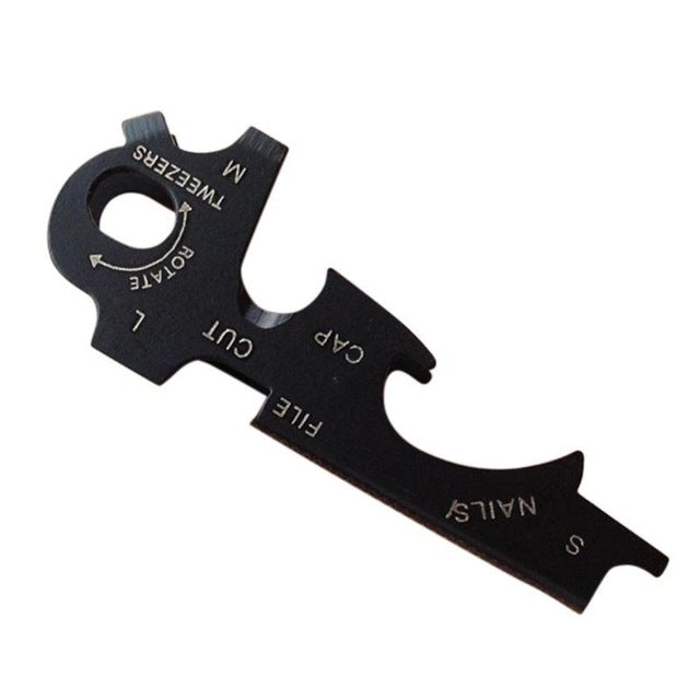 Multitools EDC 8 en 1 porte-clés en acier inoxydable, gadget d'équipement de survie extérieur, 8 en 1 (Noir), 8 en 1 (Argent)