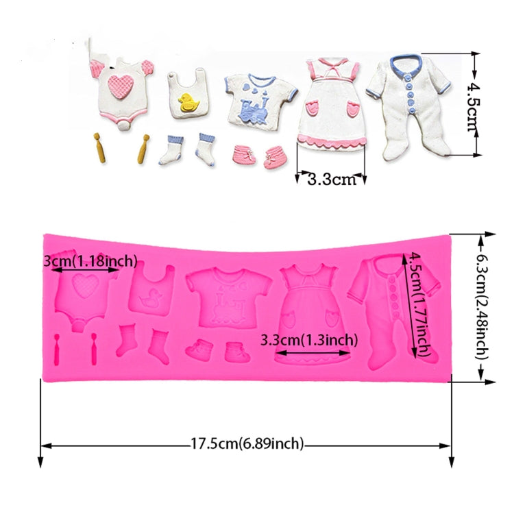 2 moules de cuisson pour bébé en forme de chaussures, moule à gâteau en fondant pour enfants, moule en silicone pour chocolat West Point, en forme de vêtements d'enfant
