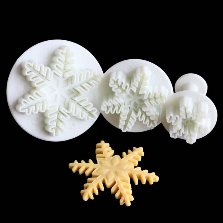 Lot de 6 moules à gâteaux en fondant Motif flocons de neige, Moule à flocons de neige fins