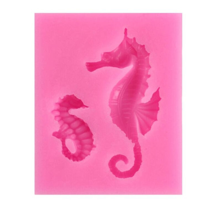 2 moules en silicone pour la modélisation de l'hippocampe, pour fondants, gâteaux, chocolats, outils de cuisson, forme d'hippocampe (rose), forme d'hippocampe (gris)