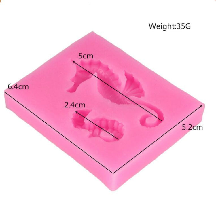 2 moules en silicone pour la modélisation de l'hippocampe, pour fondants, gâteaux, chocolats, outils de cuisson, forme d'hippocampe (rose), forme d'hippocampe (gris)