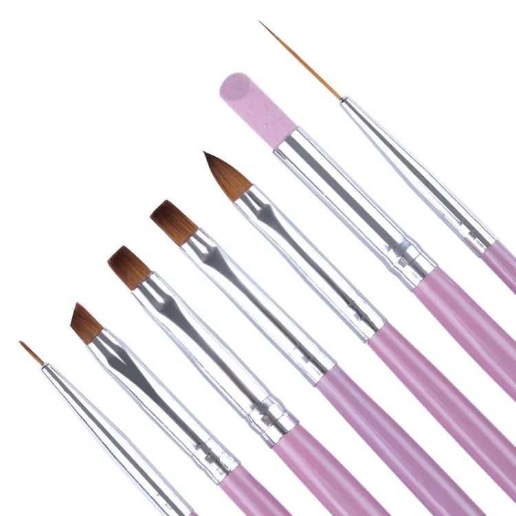 Lot de 7 pinceaux pour étirer, sculpter et affûter les ongles, outil de manucure