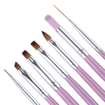 Lot de 7 pinceaux pour étirer, sculpter et affûter les ongles, outil de manucure