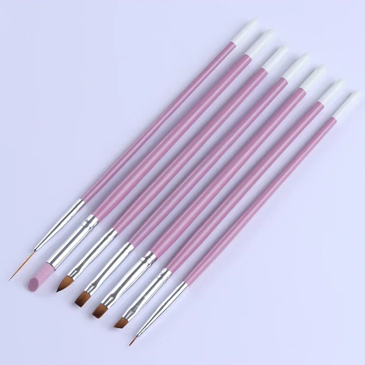 Lot de 7 pinceaux pour étirer, sculpter et affûter les ongles, outil de manucure