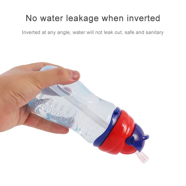 Biberon d'eau pour bébé avec paille, portable, motif dessin animé, tasses d'apprentissage, gourdes de sport, tasses d'alimentation pour bébé