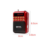Haut-parleur récepteur radio FM portable rechargeable, support USB / carte TF / lecteur MP3