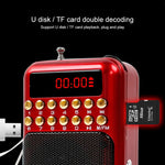 Haut-parleur récepteur radio FM portable rechargeable, support USB / carte TF / lecteur MP3