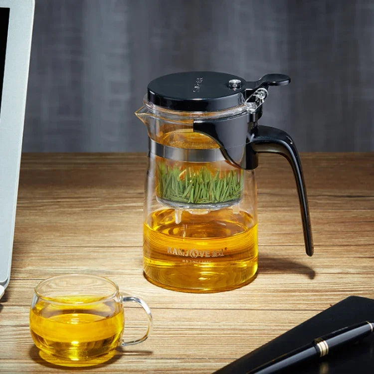 KAMJOVE Théière élégante à infusion de thé, théière de bureau pour fleurs, service à thé en verre résistant à la chaleur, K-200 400 ml, K-201 500 ml, K-202 750 ml, K-203 600 ml, K-204 600 ml, K-205 900 ml