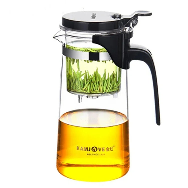 KAMJOVE Théière élégante à infusion de thé, théière de bureau pour fleurs, service à thé en verre résistant à la chaleur, K-200 400 ml, K-201 500 ml, K-202 750 ml, K-203 600 ml, K-204 600 ml, K-205 900 ml