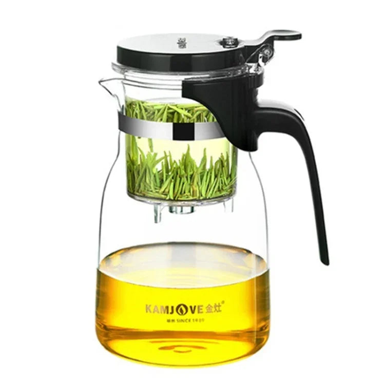 KAMJOVE Théière élégante à infusion de thé, théière de bureau pour fleurs, service à thé en verre résistant à la chaleur, K-200 400 ml, K-201 500 ml, K-202 750 ml, K-203 600 ml, K-204 600 ml, K-205 900 ml