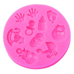 2 moules DIY en silicone en forme de main et de pied pour bébé, pour fondant, gâteau, chocolat, outil de cuisson, en forme de pied
