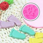 2 moules DIY en silicone en forme de main et de pied pour bébé, pour fondant, gâteau, chocolat, outil de cuisson, en forme de pied