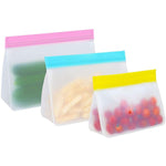 2 ensembles de sacs alimentaires PEVA, réutilisables, tridimensionnels, épaissis, pour la conservation au frais, livraison couleur aléatoire, sacs de conservation scellés.