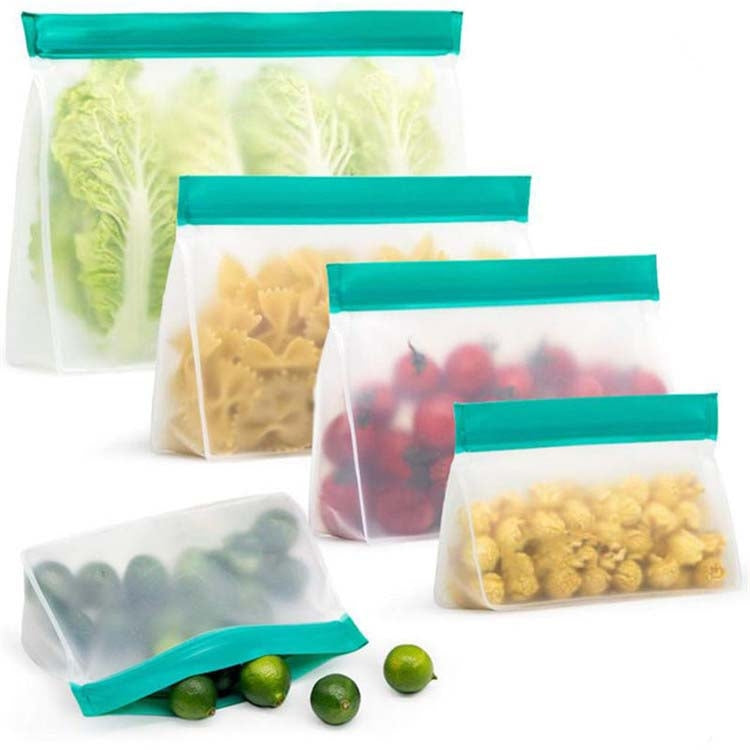 2 ensembles de sacs alimentaires PEVA, réutilisables, tridimensionnels, épaissis, pour la conservation au frais, livraison couleur aléatoire, sacs de conservation scellés.