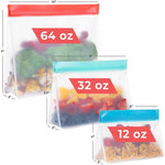 2 ensembles de sacs alimentaires PEVA, réutilisables, tridimensionnels, épaissis, pour la conservation au frais, livraison couleur aléatoire, sacs de conservation scellés.