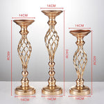 Décoration de bougeoir en fer forgé plaqué or pour fenêtre de mariage, 40 cm, 48 cm, 54 cm