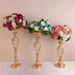 Décoration de bougeoir en fer forgé plaqué or pour fenêtre de mariage, 40 cm, 48 cm, 54 cm