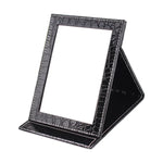 Miroir de Maquillage en Cuir en Forme de Carré Motif Alligator Portable, Noir L 18x25.5x1.6CM, Noir M15x20.5x1.6CM, Noir S 12x17.5x1.6CM, Marron L 18x25.5x1.6CM, Marron M15x20.5x1.6CM, Marron S 12x17.5x1.6CM, Rouge L 18x25.5x1.6CM, Rouge M15x20.5x1....