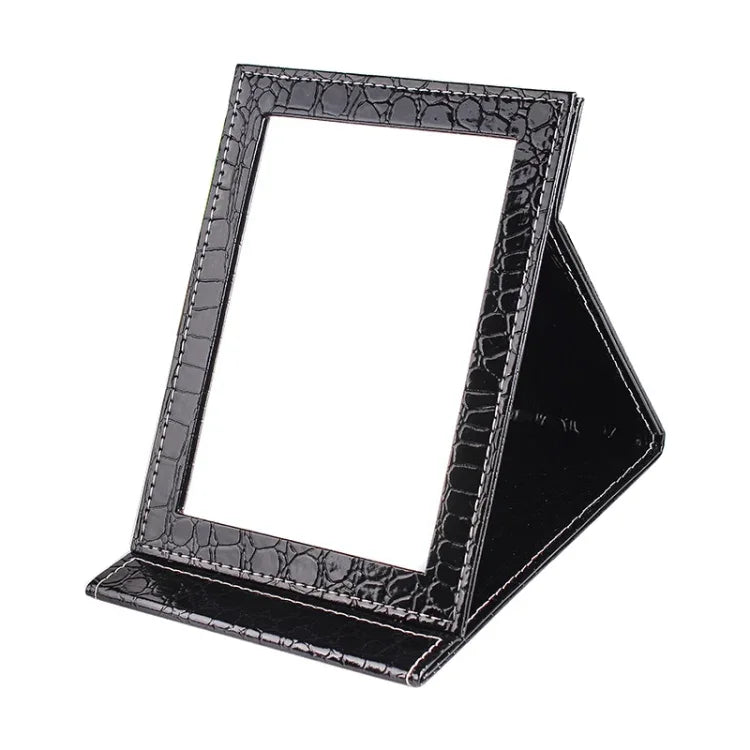 Miroir de Maquillage en Cuir en Forme de Carré Motif Alligator Portable, Noir L 18x25.5x1.6CM, Noir M15x20.5x1.6CM, Noir S 12x17.5x1.6CM, Marron L 18x25.5x1.6CM, Marron M15x20.5x1.6CM, Marron S 12x17.5x1.6CM, Rouge L 18x25.5x1.6CM, Rouge M15x20.5x1....