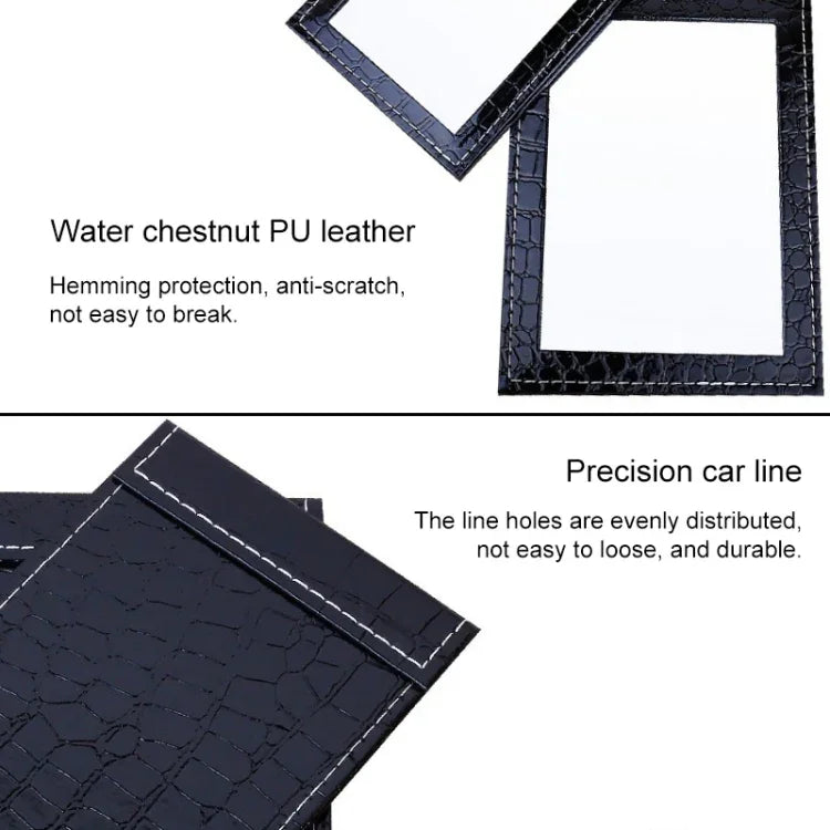 Miroir de Maquillage en Cuir en Forme de Carré Motif Alligator Portable, Noir L 18x25.5x1.6CM, Noir M15x20.5x1.6CM, Noir S 12x17.5x1.6CM, Marron L 18x25.5x1.6CM, Marron M15x20.5x1.6CM, Marron S 12x17.5x1.6CM, Rouge L 18x25.5x1.6CM, Rouge M15x20.5x1....