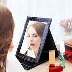Miroir de Maquillage en Cuir en Forme de Carré Motif Alligator Portable, Noir L 18x25.5x1.6CM, Noir M15x20.5x1.6CM, Noir S 12x17.5x1.6CM, Marron L 18x25.5x1.6CM, Marron M15x20.5x1.6CM, Marron S 12x17.5x1.6CM, Rouge L 18x25.5x1.6CM, Rouge M15x20.5x1....