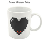 Tasse magique créative à changement de température en forme de cœur, tasses caméléon à changement de couleur, tasse à café, thé, lait sensible à la chaleur, tasse à changement de couleur