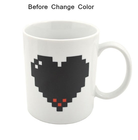 Tasse magique créative à changement de température en forme de cœur, tasses caméléon à changement de couleur, tasse à café, thé, lait sensible à la chaleur, tasse à changement de couleur
