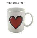 Tasse magique créative à changement de température en forme de cœur, tasses caméléon à changement de couleur, tasse à café, thé, lait sensible à la chaleur, tasse à changement de couleur