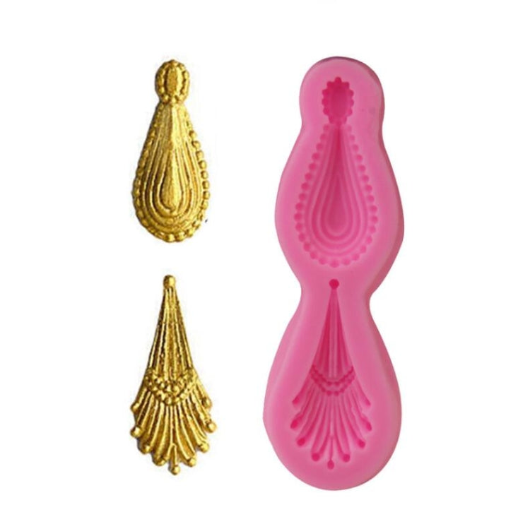 Moule en Silicone Pendentif Pierre Précieuse 2 Pièces Moule à Chocolat Fondant Outil de Bordure de Décoration de Gâteau de Cuisson DIY, Forme de Pendentif Pierre Précieuse