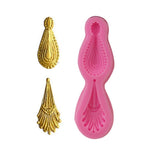 Moule en Silicone Pendentif Pierre Précieuse 2 Pièces Moule à Chocolat Fondant Outil de Bordure de Décoration de Gâteau de Cuisson DIY, Forme de Pendentif Pierre Précieuse