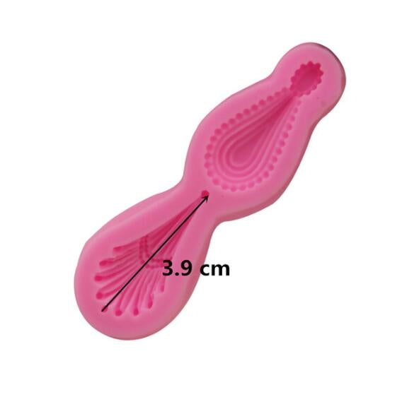 Moule en Silicone Pendentif Pierre Précieuse 2 Pièces Moule à Chocolat Fondant Outil de Bordure de Décoration de Gâteau de Cuisson DIY, Forme de Pendentif Pierre Précieuse
